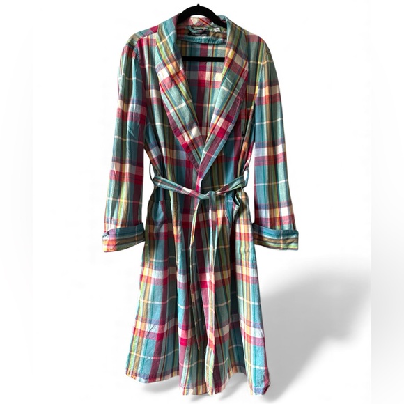 Polo Ralph Lauren 100% Cotton Soft Wash Woven Plaid Robe - Picture 2 of 12